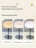 Lampe de table en verre en forme de champignon LED crème vent sucette, lampe de table créative décorative pour chambre à coucher, bureau, studio