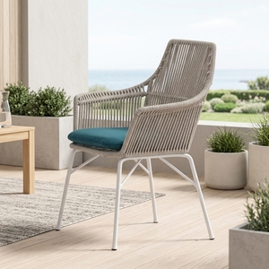 Ensemble table et chaise d'appoint en corde minimaliste pour balcon, mobilier de terrasse en aluminium résistant aux intempéries pour appartement et terrasse - Product Image 1