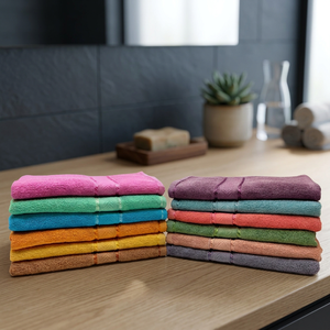 Colorful Embossed Bath <b>Towel</b> <b>Set</b> 100% Cotton Plain Dyed Absorbent <b>Towel</b> 11X11 Inch - Product Image 2