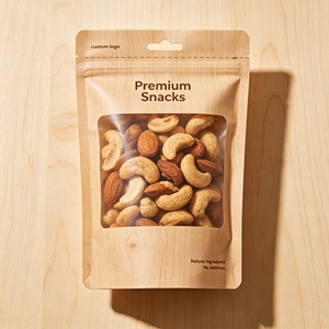 Bolsas de sellado térmico al por mayor con logo personalizado de PE, sellado de tres lados, para envasado de snacks de carne, anacardos, té de hierbas y café molido - Product Image 1