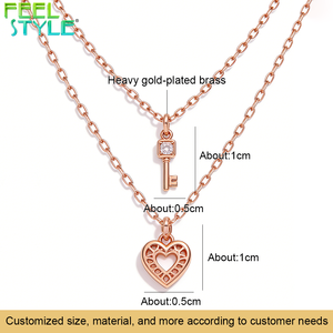 Collier personnalisé en acier inoxydable 316, chaîne à maillons ovales épaisse plaquée or PVD, pendentif cœur gravé avec zircon - Product Image 6