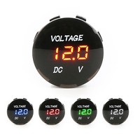 Voltmeter Digital DC Bulat Tahan Air 5-32V dengan Layar LED, Pengukur Tegangan untuk Sepeda Motor, Mobil, Kapal, RV, ATV, Perahu