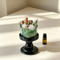 Diffuseur de parfum en pierre DIY écologique sans alcool avec base noire en verre, pour huiles essentielles, décoration maison et chambre, cadeau