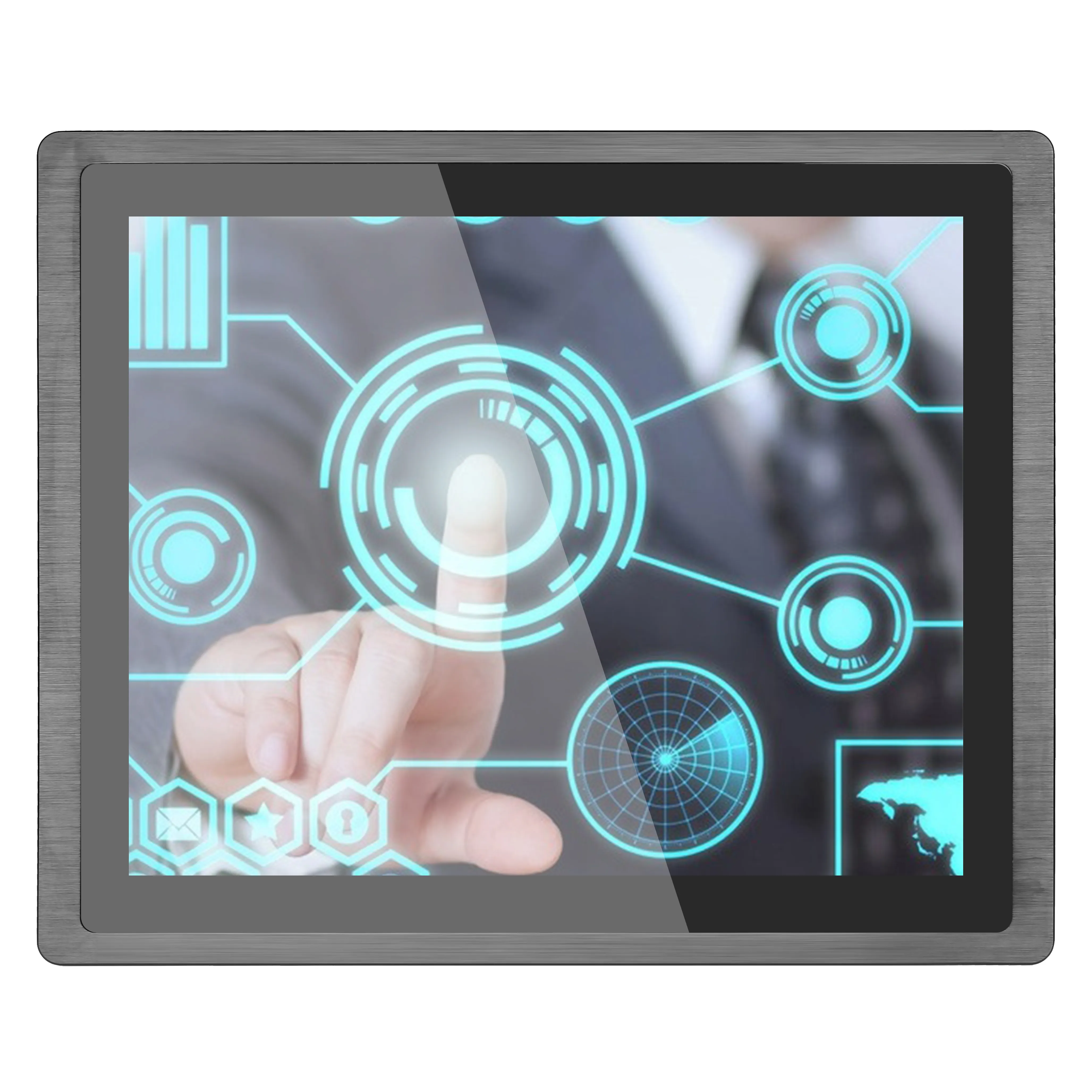 10.4" 12" 15" 17" 19" square industrial grade lcd touch screen monitor 15 inch embedded panel mount monitor with dvi/vga/hdm-i