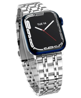 Correa de Reloj de Acero Inoxidable para Apple Watch, Correa de Reloj de Diseño de 7 Eslabones para Apple Watch 11-1, 38 40 41 42 44 45 46 49, OEM ODM
