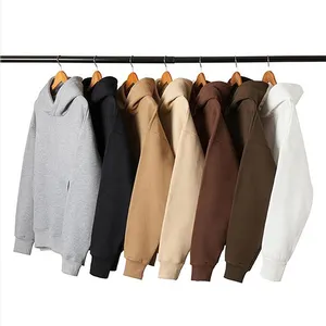 Custom Blank Hooded Sweater Print 100% Cotton French Terry Fleece No Strings Oversize Men's Hoodies
