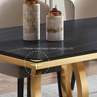 Direct usine Mobilier de salle à manger moderne ensemble de table à manger rectangulaire nordique de luxe en marbre avec des chaises
