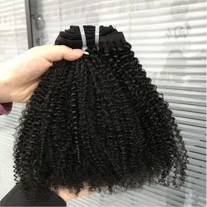 Set Clip in 100% Virgin Echthaar verlängerungen African Kinky Curly Natural Black 7pc 10pc pro 4A 4C Afro Kinky Haars pangen 10A