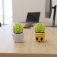 Modèle 3D créatif imprimable en PLA de plante en pot, jouet anti-stress, personnalisable, achat en gros, haute précision