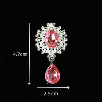 Métal écologique 3D 6 facettes lâche strass fleur plateau perceuse boucle goutte d'eau pierre précieuse pendentif cheveux accessoires chapeaux