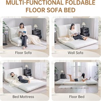 Fauteuils poufs pour adultes, canapé-lit pliant moderne en forme de L, matelas de sol avec rembourrage en mousse à mémoire de forme, housse en fausse fourrure douce et lavable