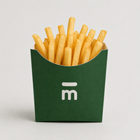 Boîte en papier jetable personnalisée avec logo pour emballage alimentaire de cheeseburger, poulet frit et frites, pour marques de restauration rapide et décontractée
