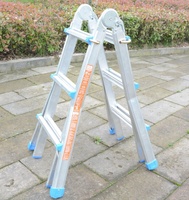 Échelle pliante multifonctionnelle en aluminium 4x7 marches, échelle pliante en aluminium, échelle d'escalade, échelle télescopique