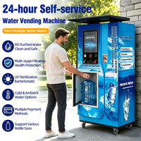 Distributeur d'eau froide à monnayeur avec paiement par carte et QR, solaire, antivol, 24h/24, pour extérieur