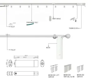 POYAL Manufacturer Motorized Drapery Tracks and Rods Remote Controller Tuya Google Smart Control Curtain Motors Aluminum Metal