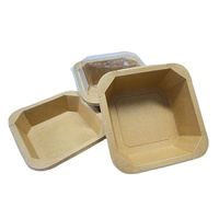 Boîte rigide octogonale en papier kraft, légère, biodégradable, jetable, pour plats à emporter, aliments en conserve, fruits coupés et emballés