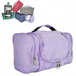 Simple Custom Portable Waterproof Nylon <b>Toiletry</b> <b>Bag</b> Hanging <b>Travel</b> Makeup Polyester Cosmetic Cosmetic Toilet <b>Bags</b> - Product Image 3