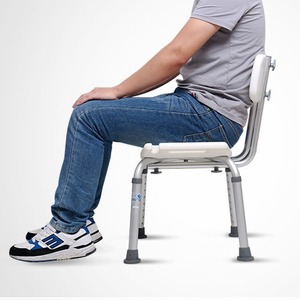 Yade <b>Shower</b> <b>Chair</b> Aluminum Alloy Height Adjustable With Armrests For Bathroom Safety - Product Image 3