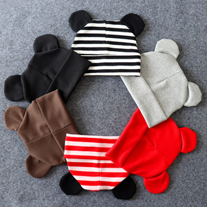 Chapeau à capuche pour enfants, couvre-chef, double couche, en coton, couleur unie, pour enfants, garçons et filles, version coréenne de <span class=keywords><strong>Mickey</strong></span>, collection automne et hiver - Product Image 1
