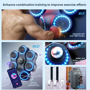 Tapis de rythme interactif intelligent pour entraînement à domicile, avec éclairage, pour exercices de frappe, en mousse ABS durable et respirante, noir, pour la <span class=keywords><strong>boxe</strong></span> - Product Image 4