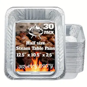 9X13 Inch Rechthoek Half Formaat Voedsel Aluminium Pan Wegwerp Aluminium Container Met Deksel