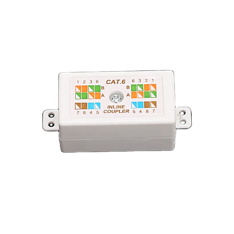 rhinocables RJ45 Cat 5e Gigabit Inline Punchdown Krone Coupler Joiner per cavi Ethernet (bianco
