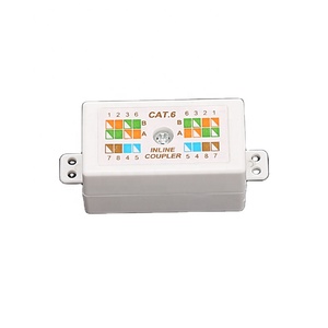 Rhinocables Accoppiatore RJ45 Cat5 Gigabit Inline Punchdown Krone Per Cavi Ethernet Cat5e, Colore Bianco, 2 Pezzi
