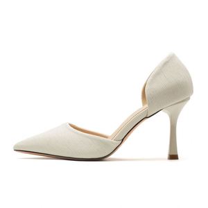 Escarpins en tissu ajouré à talon aiguille et bout pointu pour femme – Chaussures de ville élégantes et simples - Product Image 5