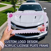 Cadre de plaque d'immatriculation de Noël en acrylique écologique avec logo imprimé couleur personnalisé et design unique, breloque pour cadre photo de numéro de voiture