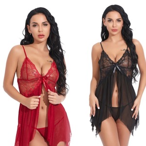Pigiama Sexy Senza Maniche in Pizzo Trasparente con Bretelle, Stile Europeo e Americano, per Commercio Estero - Product Image 3