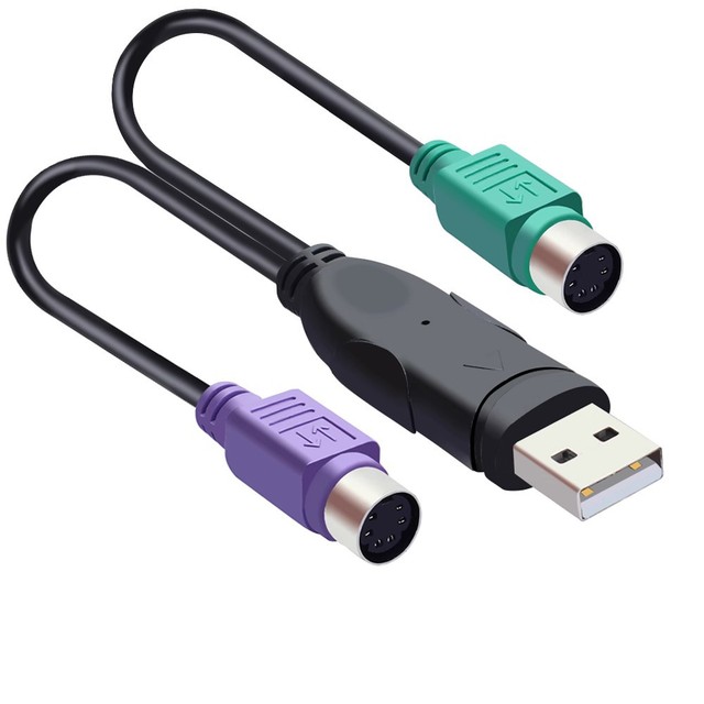 USB to PS2 Keyboard and Mouse Interface Adapter Cable with Connectors
