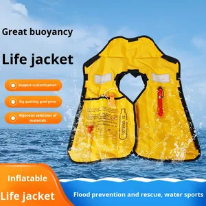 سترات الحياة التلقائية واليدوية للكبار قابلة للنفخ للقوارب والصيد في الهواء الطلق سترة آمنة محمولة - Product Image 4