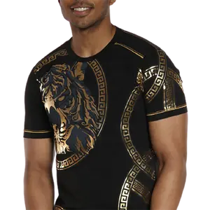 Camiseta con estampado de tigre para hombre, ropa de calle de lujo de manga corta de secado rápido