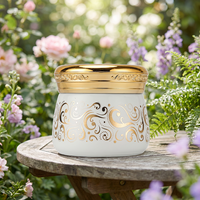 Emballage cosmétique en verre rond vide personnalisé de luxe, pots en verre transparent pour crème pour le visage et crème pour les yeux