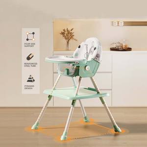 Silla Alta Moderna 3 en 1 Plegable Multifuncional y Económica para Bebé, Silla Portátil para Comer con Mesa de Comedor - Product Image 4