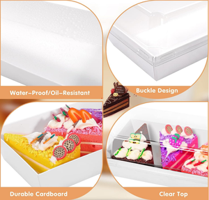 Trắng Dùng Một Lần Món Tráng Miệng Container Rõ Ràng Nắp Nổi Charcuterie Hộp Cho Bánh Sandwich Cuộn Cho Cookie Sushi Dùng Một Lần Giấy - Product Image 2