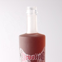 Bouteille Vodka en verre blanc givré, ml, flacon à vis, Transparent ou couleur personnalisée, forme personnalisable
