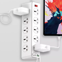 CA SC10610 Bande d'extension de prise de courant avec 10 prises 6 Type-C USB QC3.0 Port de chargeur Protecteur de surtension Multiprise universelle