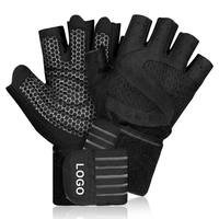Gants de fitness demi-doigts anti-callosités pour hommes et femmes avec support intégré du poignet pour l'haltérophilie et l'entraînement de force