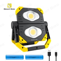 Luz DE TRABAJO LED Cob de 1800 lúmenes, luz de inspección de emergencia recargable portátil multifuncional y ajustable