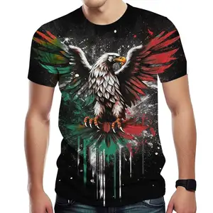 개인화 된 사용자 정의 독수리 멕시코 티셔츠 저렴한 셔츠 POD 멕시코 국기 남성용 편안한 멕시코 티셔츠 S-5XL