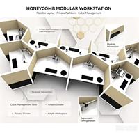 Poste de travail modulaire combiné en gros pour usine, avec cloison en panneau massif et armoire de rangement latérale