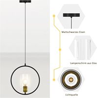 Lampe suspendue ronde en verre de style nordique moderne, design minimaliste en forme d'anneau