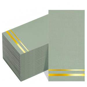 Serviettes <span class=keywords><strong>Horeca</strong></span> élégantes, imprimées et personnalisées, en papier vert résistant à l'humidité, style de sac jetable pour les fournitures de restaurant, vente en gros en vrac - Product Image 2