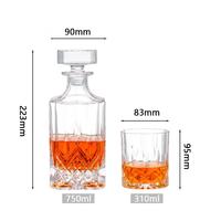 Vaso de whisky y decantador Juegos de regalos personalizados Decantador de whisky cuadrado de cristal transparente para vino Licor Whisky Cóctel Regalo