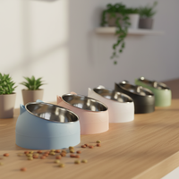 Bol pour chat surélevé léger et portable anti-vomissement, ergonomique, rond, pour nourriture et eau, durable pour les chats d'intérieur et les petits chiens