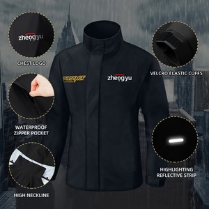 Veste et pantalon imperméables unisexes en polyester pongé avec capuche, vêtements de pluie réfléchissants et respirants pour <span class=keywords><strong>moto</strong></span> et vélo - Product Image 2