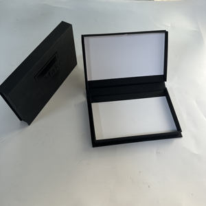 Boîte cadeau en papier <span class=keywords><strong>noir</strong></span> et blanc personnalisée pour portefeuille pour hommes, ensembles <span class=keywords><strong>ceinture</strong></span> gaufrée revêtue d'UV avec emballage de cadre photo laminé mat - Product Image 6