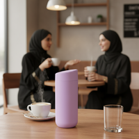 Gobelets isothermes en céramique pour café, double paroi, 473 ml, en acier inoxydable, avec couvercle à glissière, en stock
