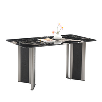 Ensemble de table à manger en marbre carré minimaliste nordique moderne, design luxueux en bois, meubles de maison pour salle à manger
